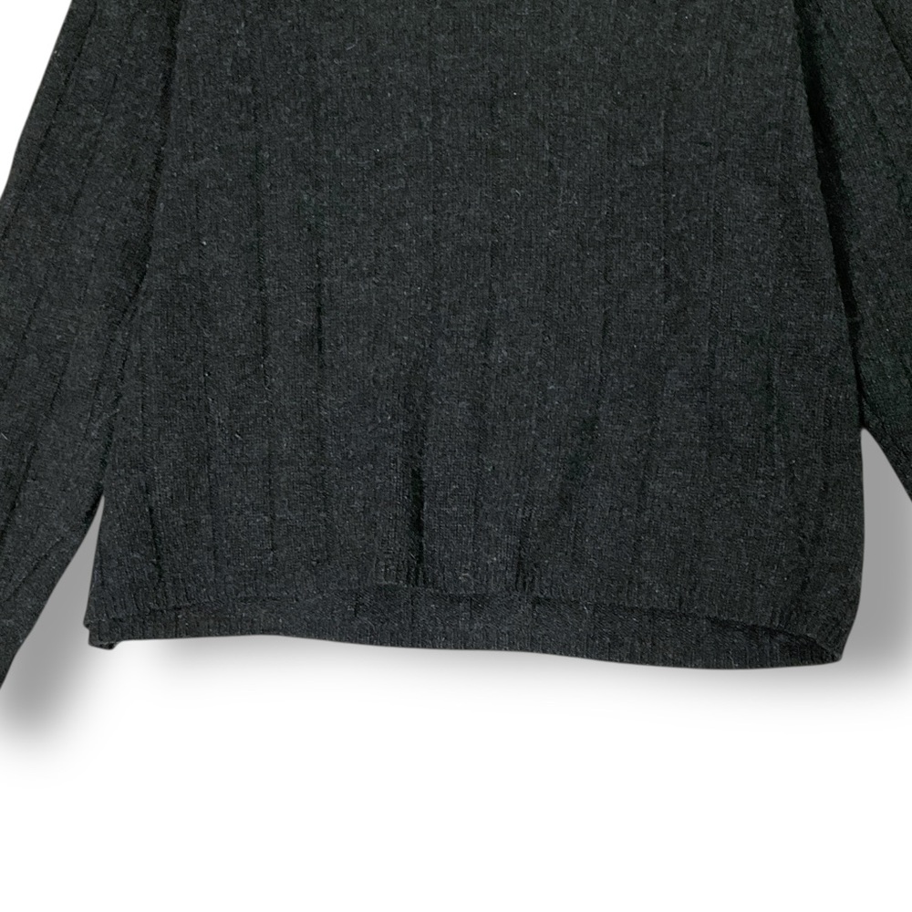 J. Crew Men’s Lambswool Sweater Sz XL Cable Knit V Neck Charcoal Gray - Picture 3 of 10